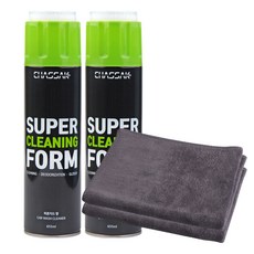 차싹 슈퍼클리닝폼 올인원패키지 세정제 655ml x 2p + 극세사 타올 2p