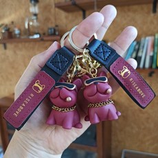 시오니프렌즈 멋쟁이 불독 키링 자동차 열쇠고리 2P