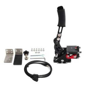 MAD HORNETS 14Bit PS4/PS5 레이싱 게임용 USB3.0 SIM 핸드 브레이크 스티어링 휠 스탠드 Thrustmaster T300RS 블랙 + 클램프 키트