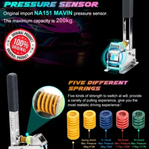 SimRuito 심 레이싱 게임용 핸드 브레이크, USB PC 핸드 브레이크, 거치대 심 레이싱 페달, 랠리 게임 시스템, 16 비트 핸드브레이크