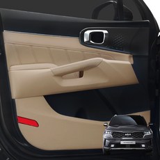 루젠 쏘렌토 MQ4 페이스리프트 도어커버 가죽, 운전석 1열 1P, 올리브브라운